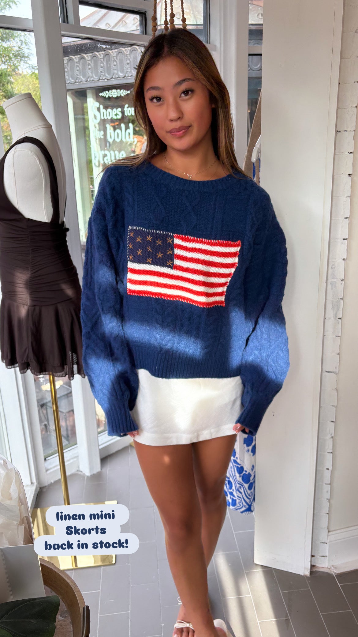 USA Flag Stitch Sweater