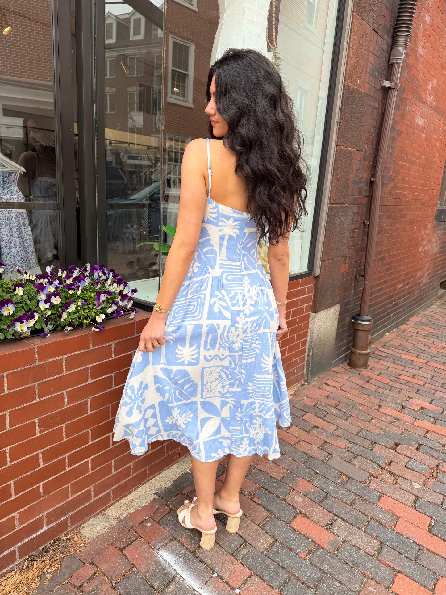 Paisley Ann Midi - Blue 🩵🤍