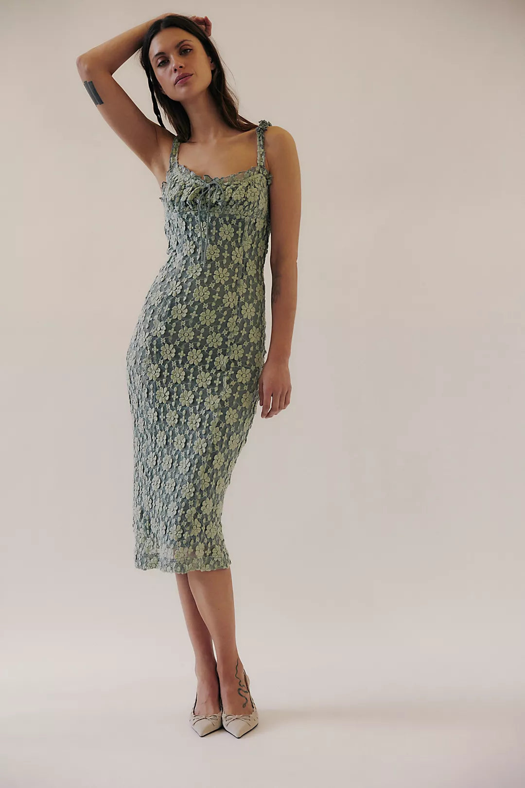Free People Lucinda Lace Midi Dress
