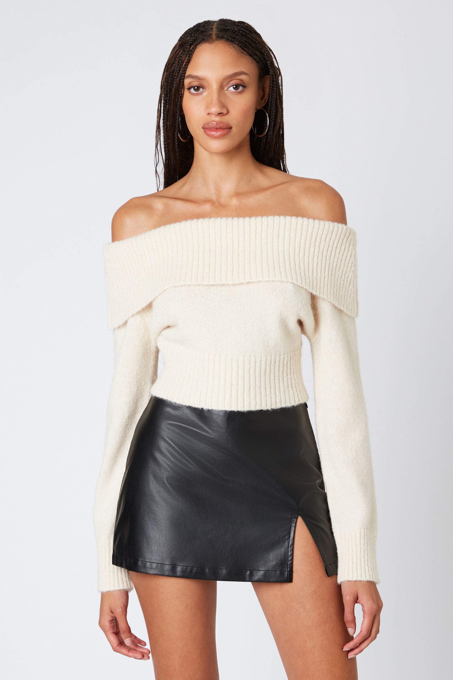 Remi Shoulder Sweater in Cream