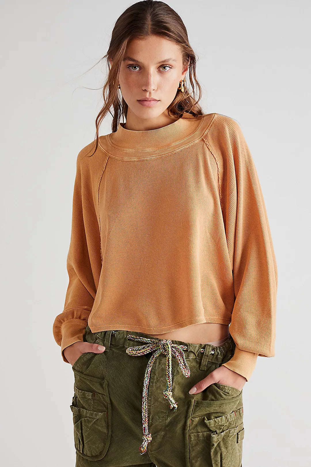 Free People Fun Times Turtleneck in Golden Nugget