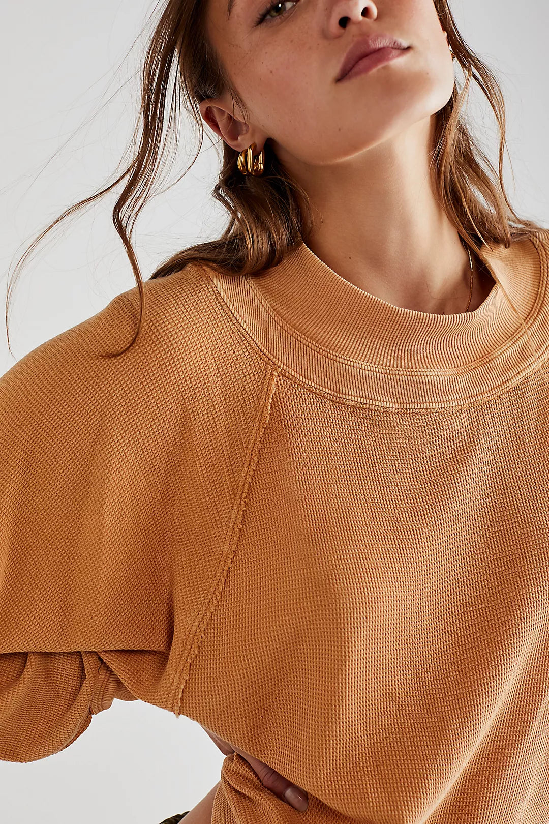 Free People Fun Times Turtleneck in Golden Nugget