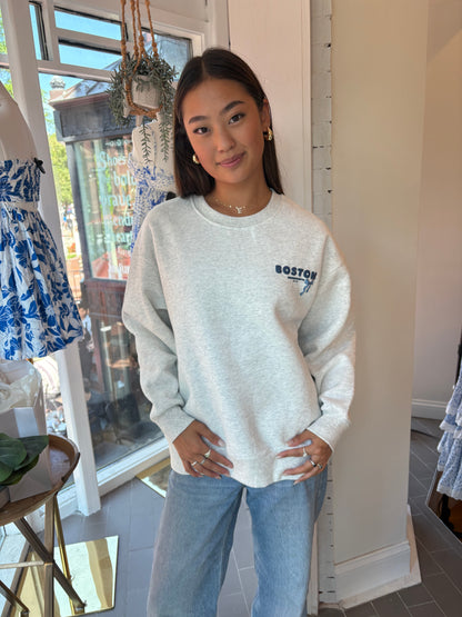 Boston Days Blue Crewneck