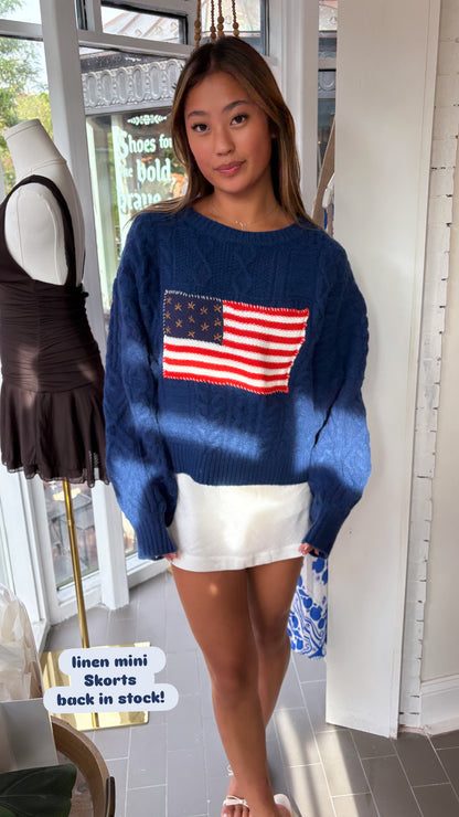 USA Flag Stitch Sweater
