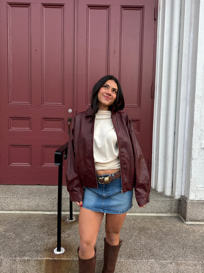 Wine Leather Jacket