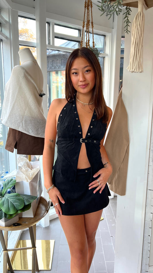 Sally Halter Top - Black