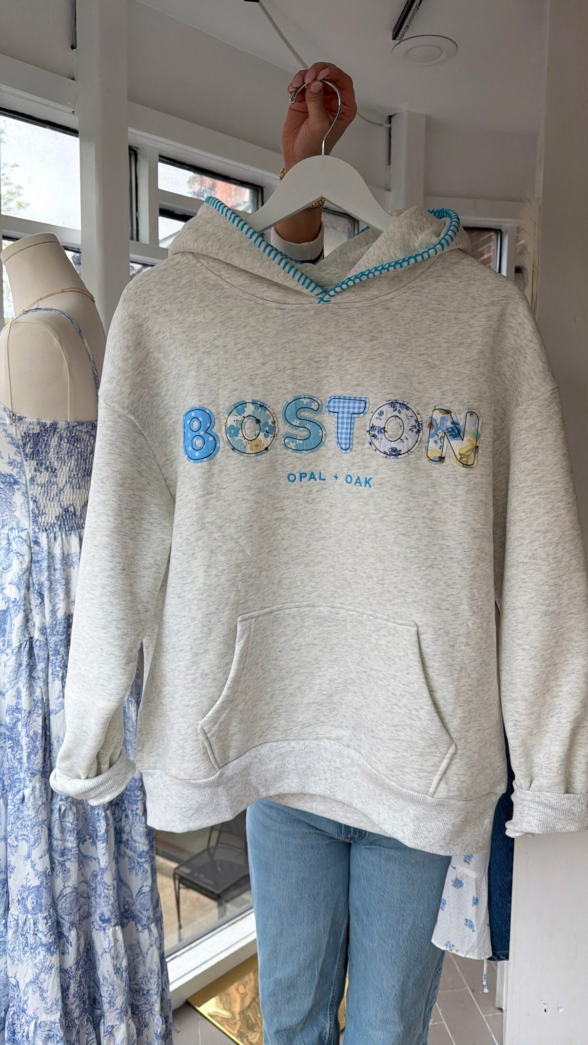 OPAL & OAK QUILTED BOSTON HOODIE