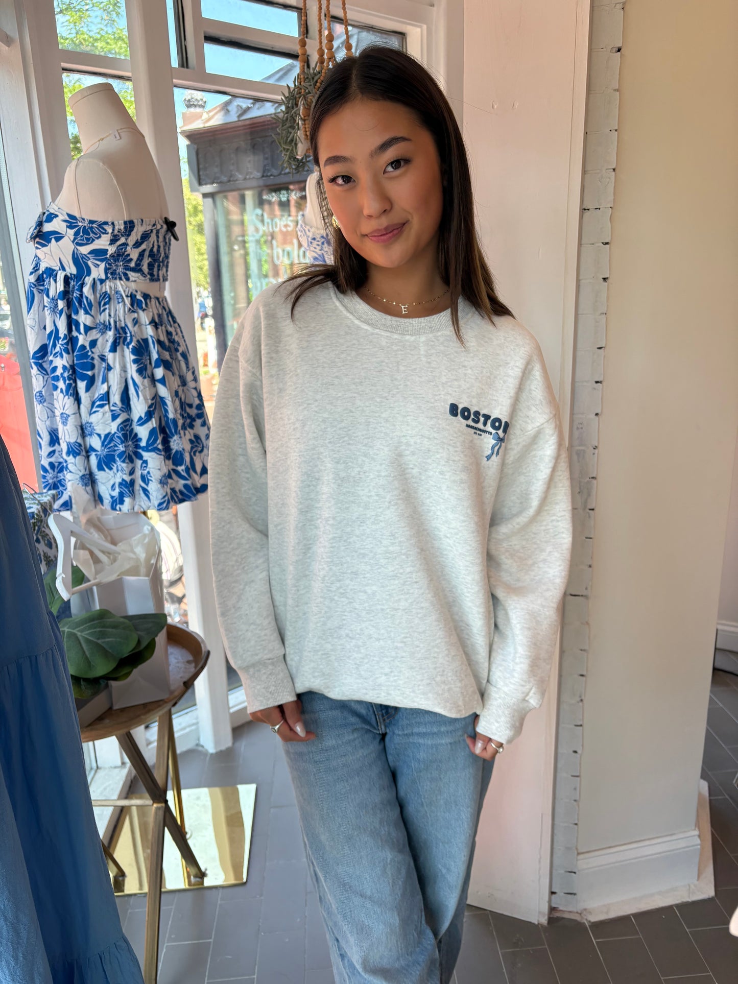 Boston Days Blue Crewneck