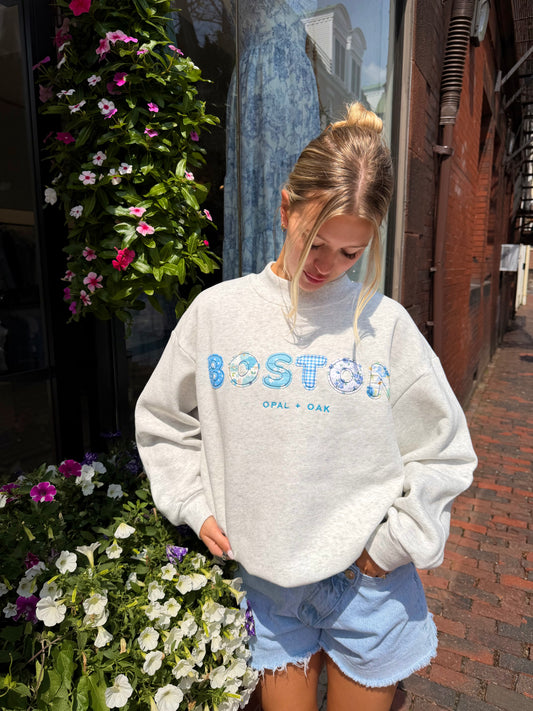 OPAL & OAK QUILTED BOSTON MOCKNECK