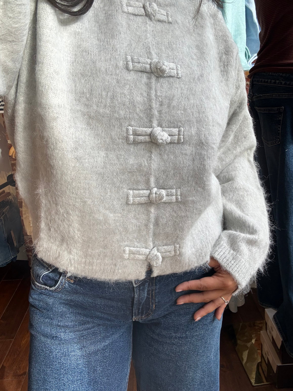 MAISY BUTTON UP SWEATER