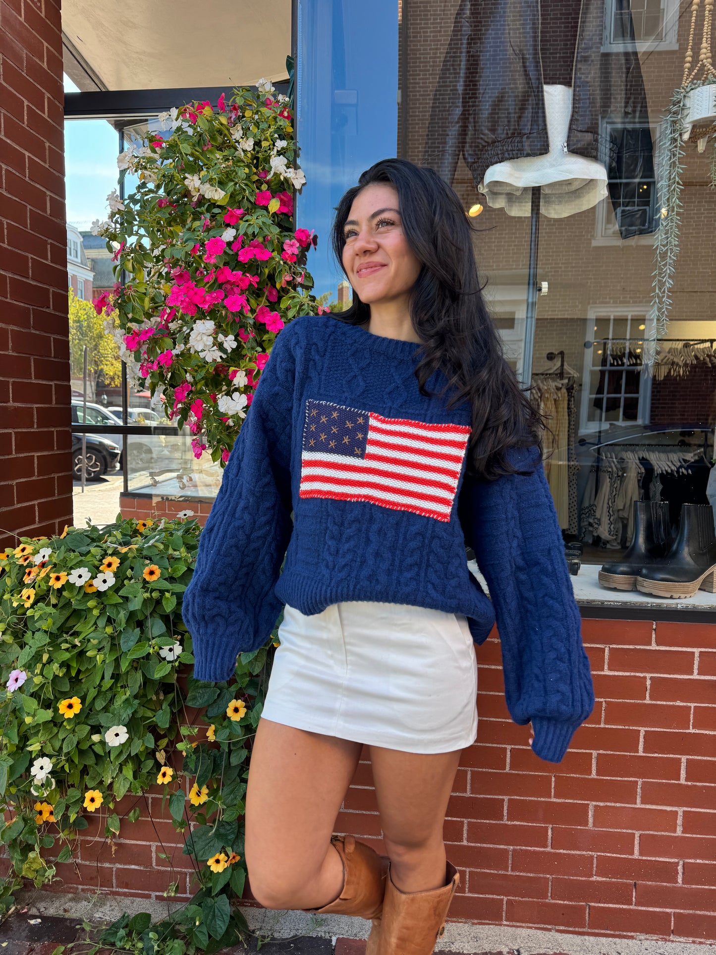 USA Flag Stitch Sweater