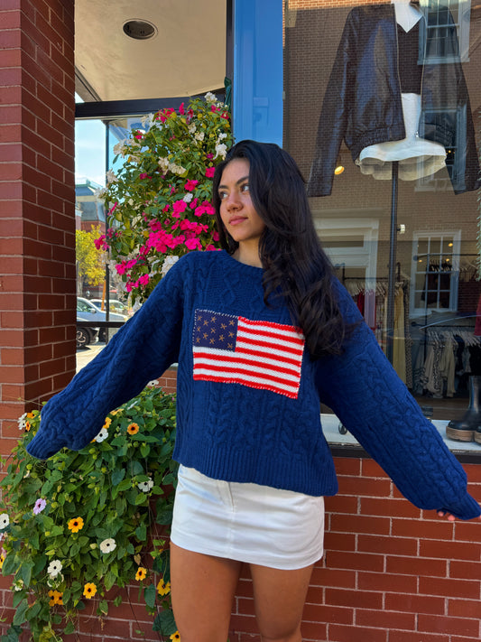 USA Flag Stitch Sweater