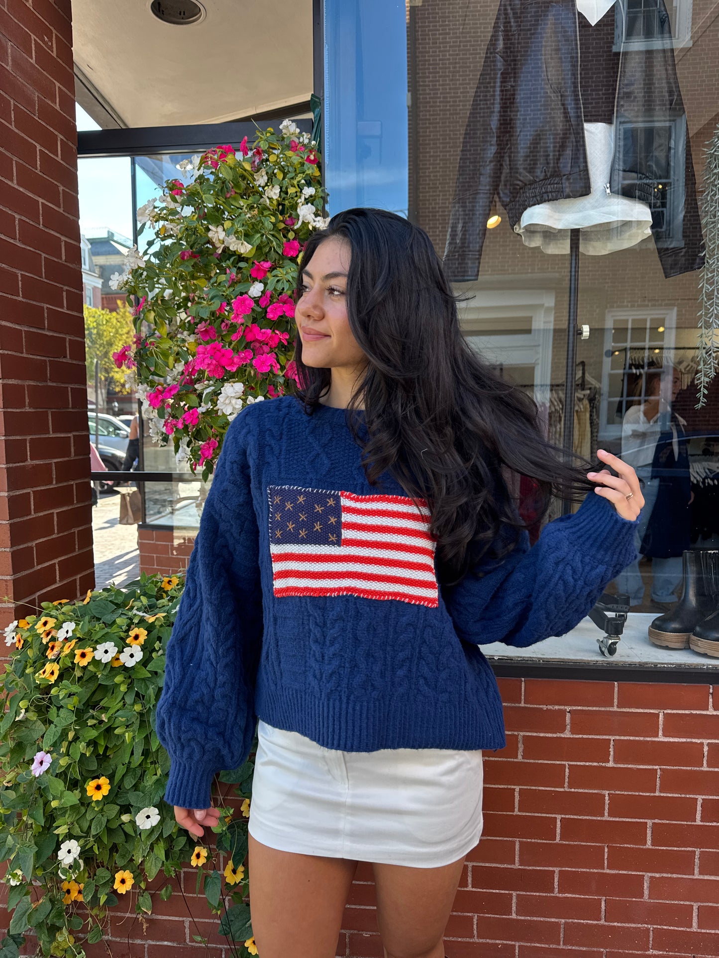 USA Flag Stitch Sweater