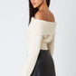 Remi Shoulder Sweater in Cream