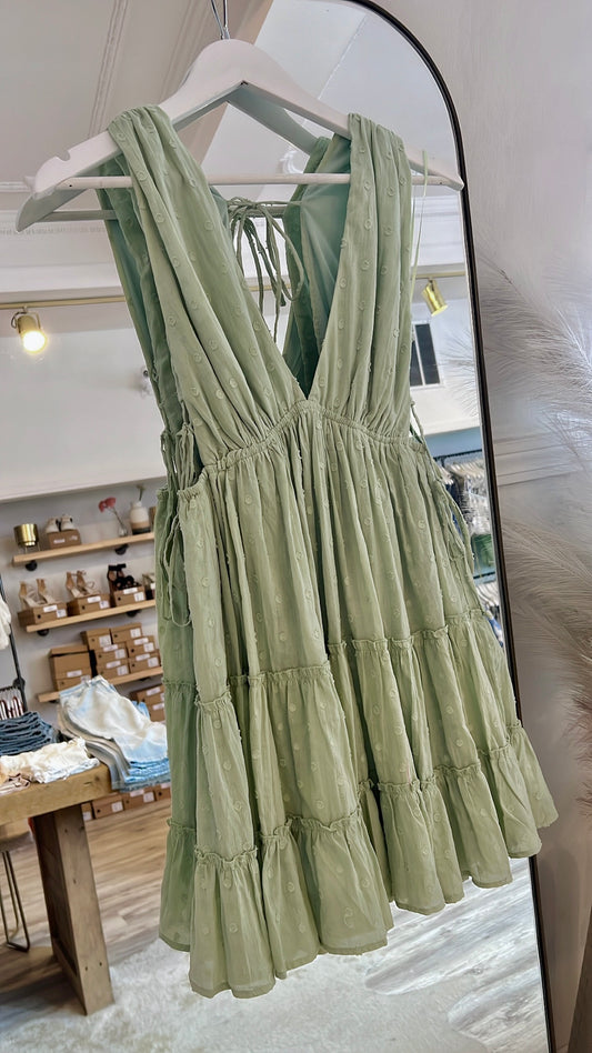Athena Shower Dress in Sage